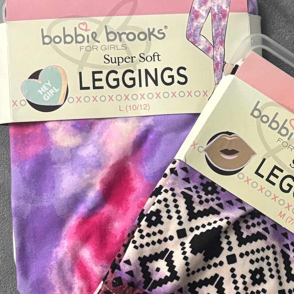 Bobbie Brooks Purple and Pink Tie-Dye Leggings